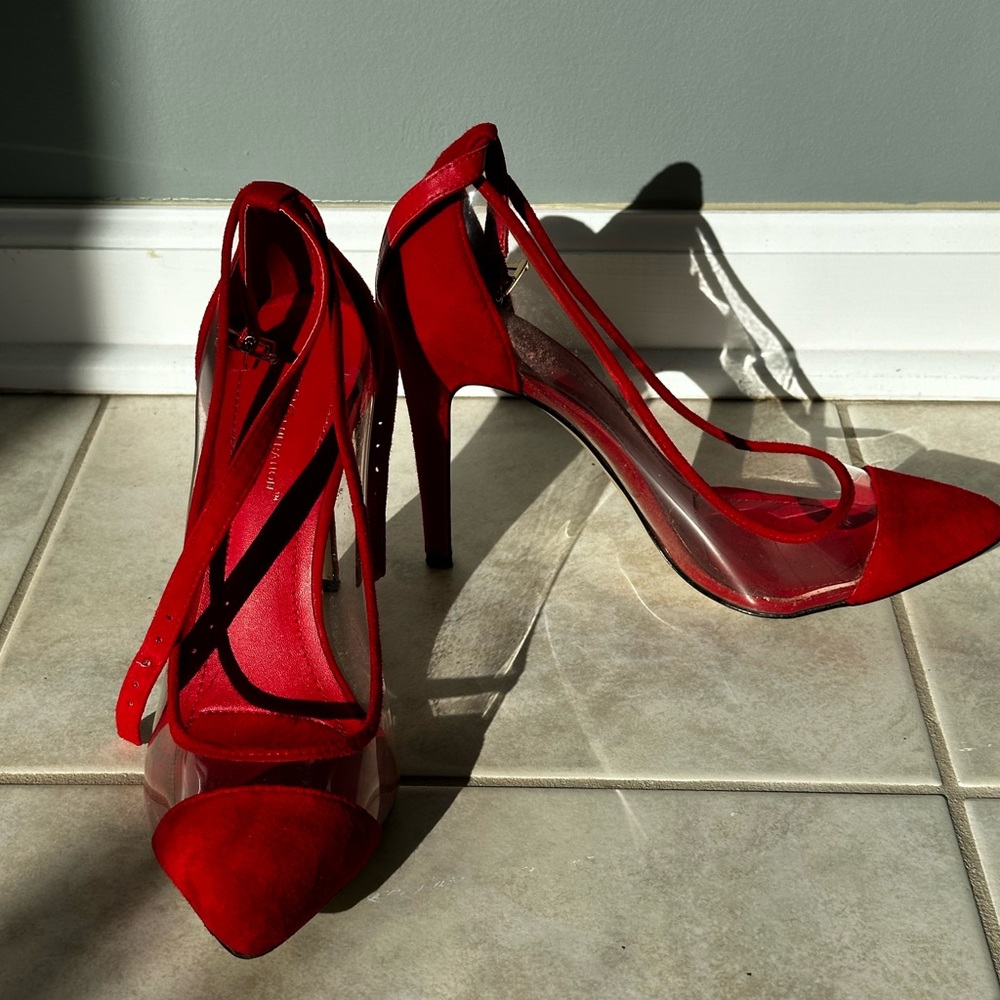 BCBGeneration Cynthia Heels - Red Suede - Size  8